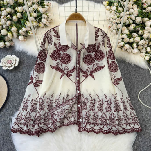 Women Cotton Embroidered Top | Full Sleeve Cotton Top | Free Size XXL Casual Wear Top