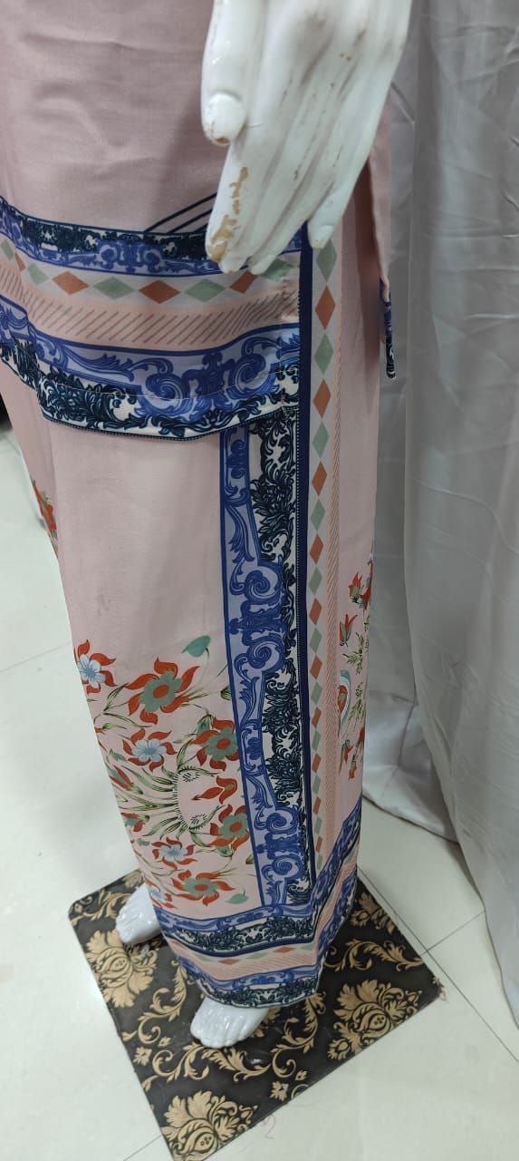 Women Plus Size Muslin Co-ord Set with Digital Print | Soft Crepe Inner | Fully Stitched Top & Pant Set | M to 10XL