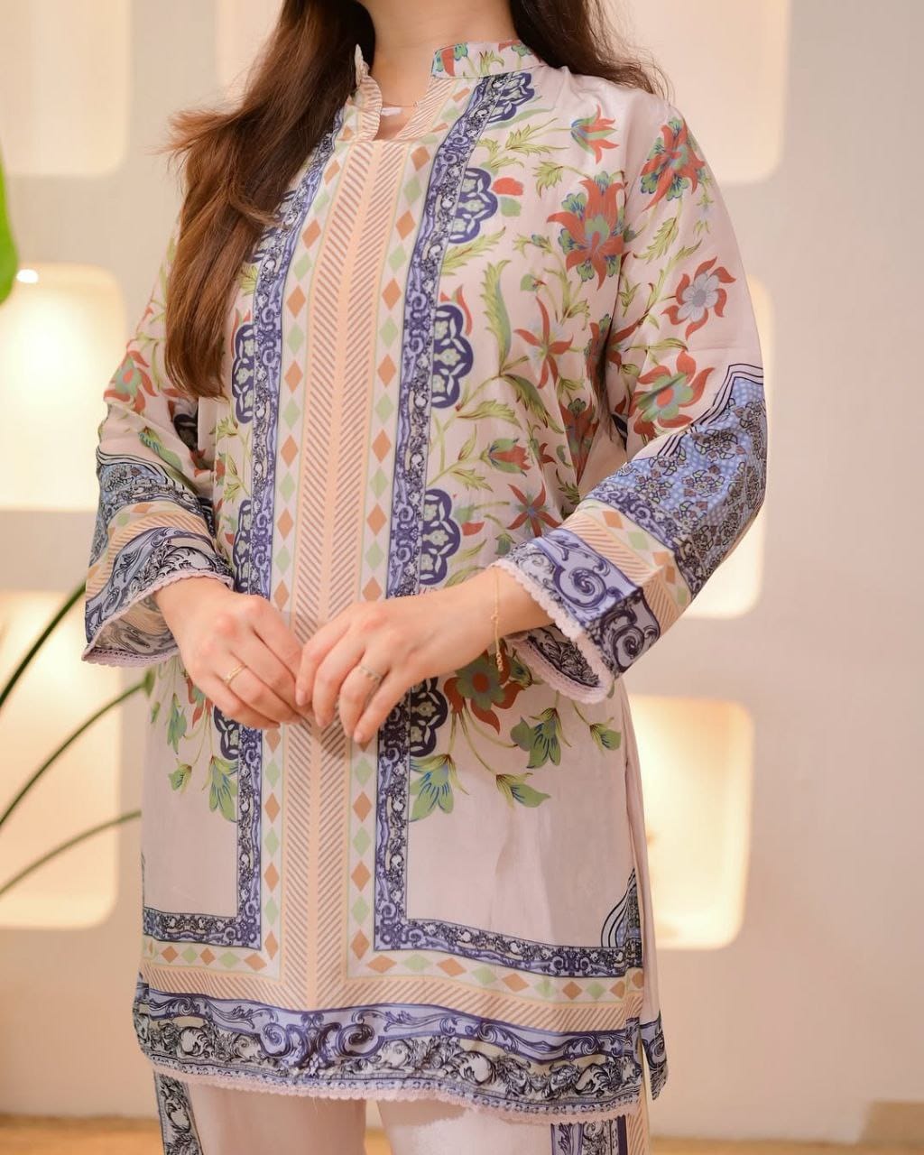 Women Plus Size Muslin Co-ord Set with Digital Print | Soft Crepe Inner | Fully Stitched Top & Pant Set | M to 10XL