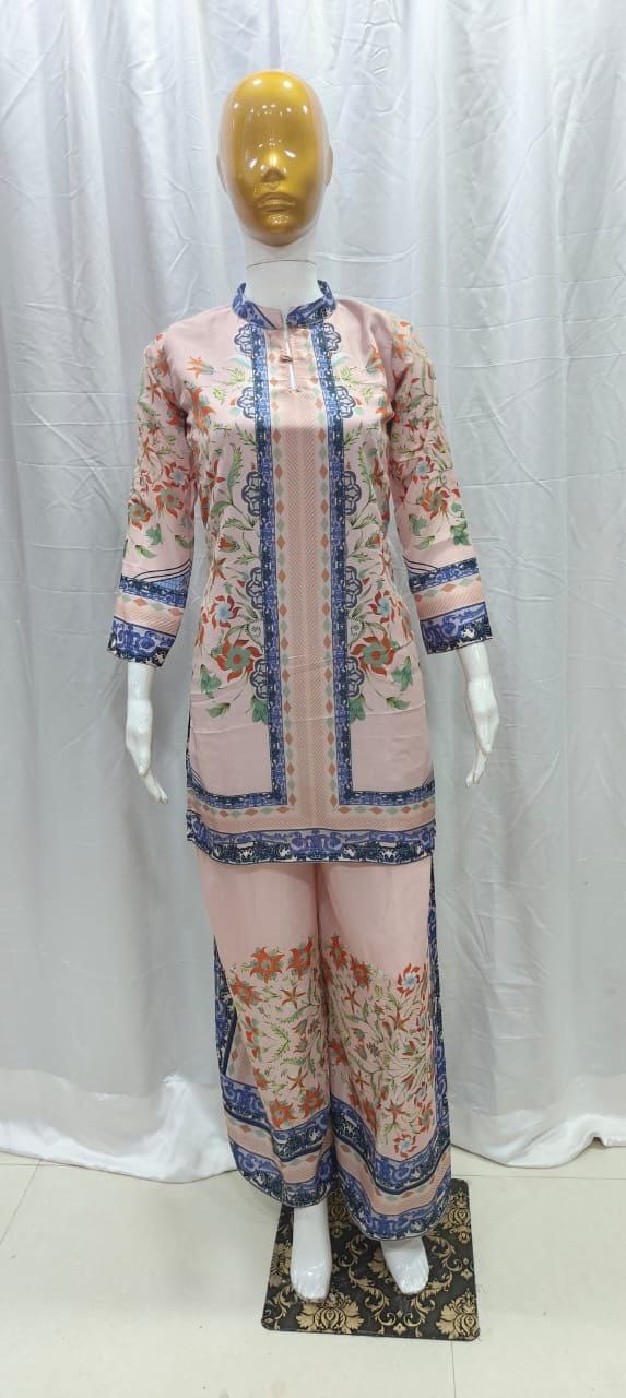 Women Plus Size Muslin Co-ord Set with Digital Print | Soft Crepe Inner | Fully Stitched Top & Pant Set | M to 10XL