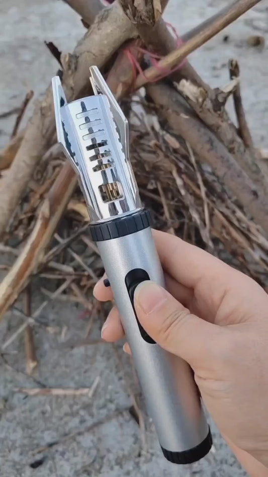 Jet Flame Lighter | Metal Body Camping | Windproof Lighters | Torch Bright Fire with Safety Lock and Adjustable Red/Blue Flame Refillable Butane Gas Lighter.