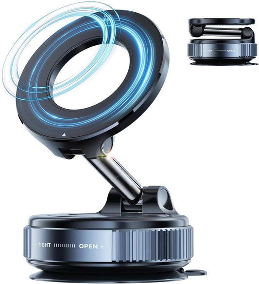 Royal Peack K007 New Magnetic Phone Holder – 360° Vacuum Suction Cup Mount for Car, Gym, Mirror, Shower – Foldable Adjustable Stand – Universal Mobile Holder Compatible with All Phones (Black)