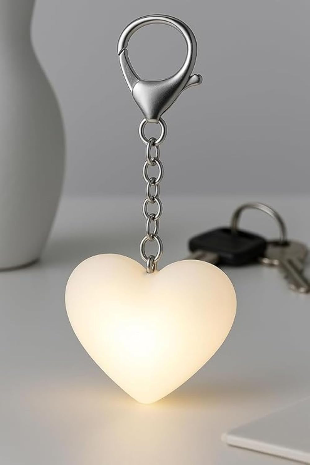 Heart Shaped LED Purse Light Keychain | Automatic Sensor Handbag Light | Mini Touch Activated Purse Lamp | Cute Heart Keychain for Women & Girls (A1)