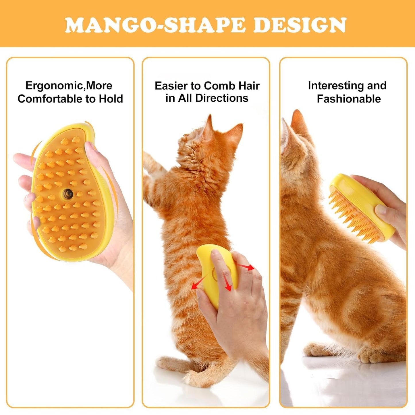 Cat Steam Brush, Cat Hair Brush with Steamer, New 3 In1 Steamy Pet Cat Brush Cleanser Vapor, Steaming Pet Hair Brush, Pet Cat Comb with Steam, Spray Comb for Cats, Steam Pet Brush for Dogs Cats
