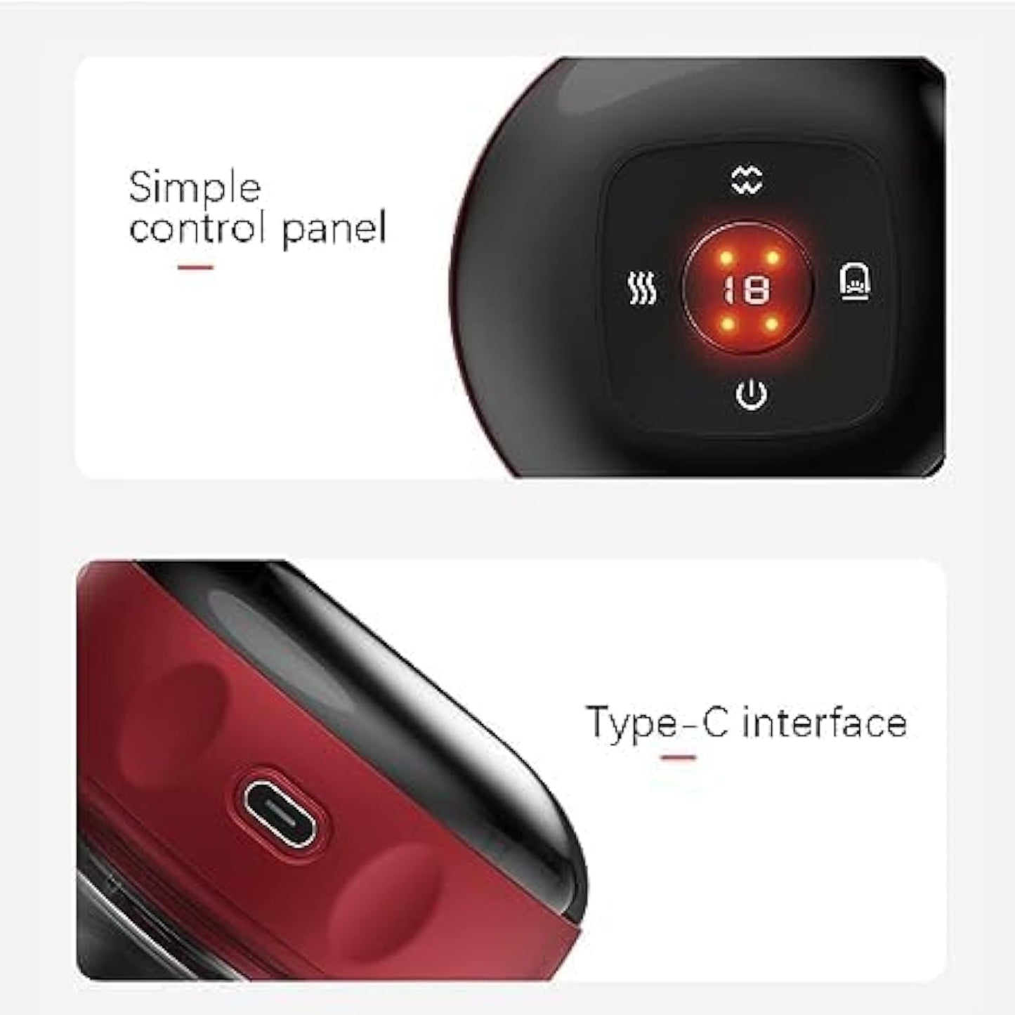 Electric Vacuum Cupping Massager - Smart Cupping Therapy with 6 Modes & Red Light for Body Guasha Scraping, Fat Burning, and Slimming - Men and Women's Electric Massager (Red)