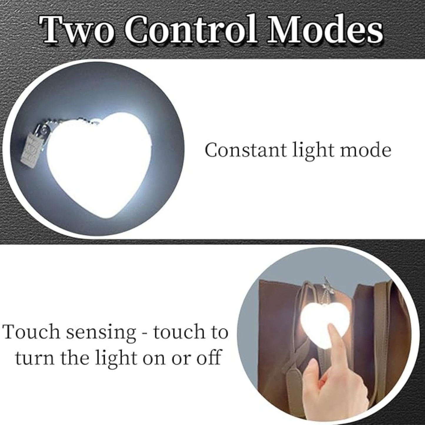 Heart Shaped LED Purse Light Keychain | Automatic Sensor Handbag Light | Mini Touch Activated Purse Lamp | Cute Heart Keychain for Women & Girls (A1)