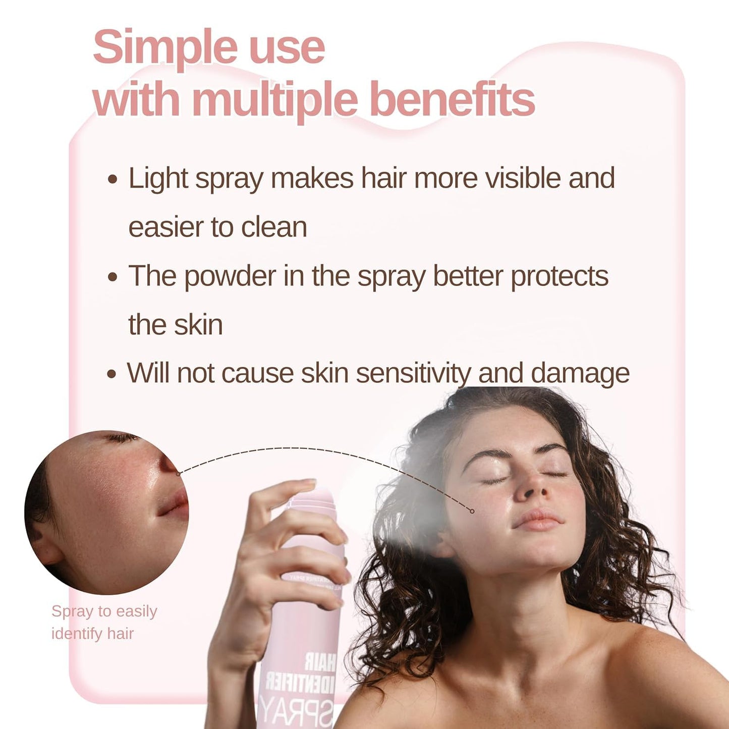 Hair Identifier Spray For Shaving With 4 Pcs Razor, Moisturizing and Skin Care Dermaplaner Spray, Skin Body Face Hair Identifier Spray, Face Hair Removal For Women | 120ml