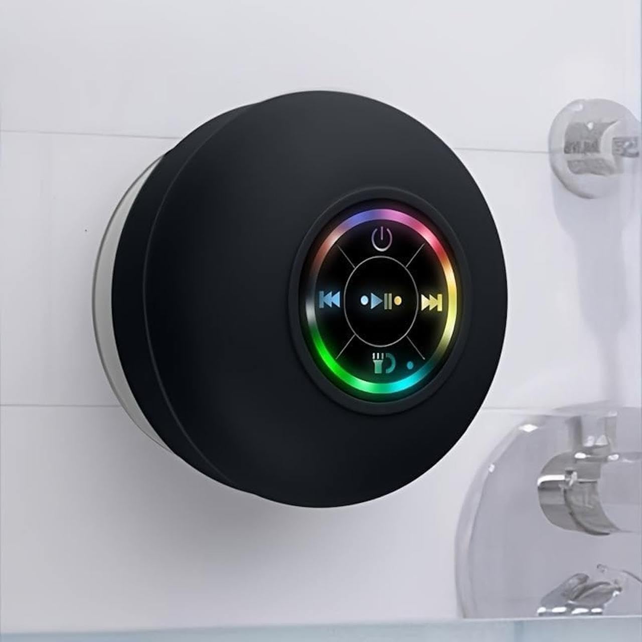 Waterproof Shower Suction Speaker | Bathroom Speaker | Mini Suction Bluetooth Speaker | Mini Bluetooth Shower Speaker with Led Light | Portable Ipx4 Waterproof Speaker |  Bluetooth Speaker | Rechargeable Built-in Mic Speaker | RGB Pocket Speaker