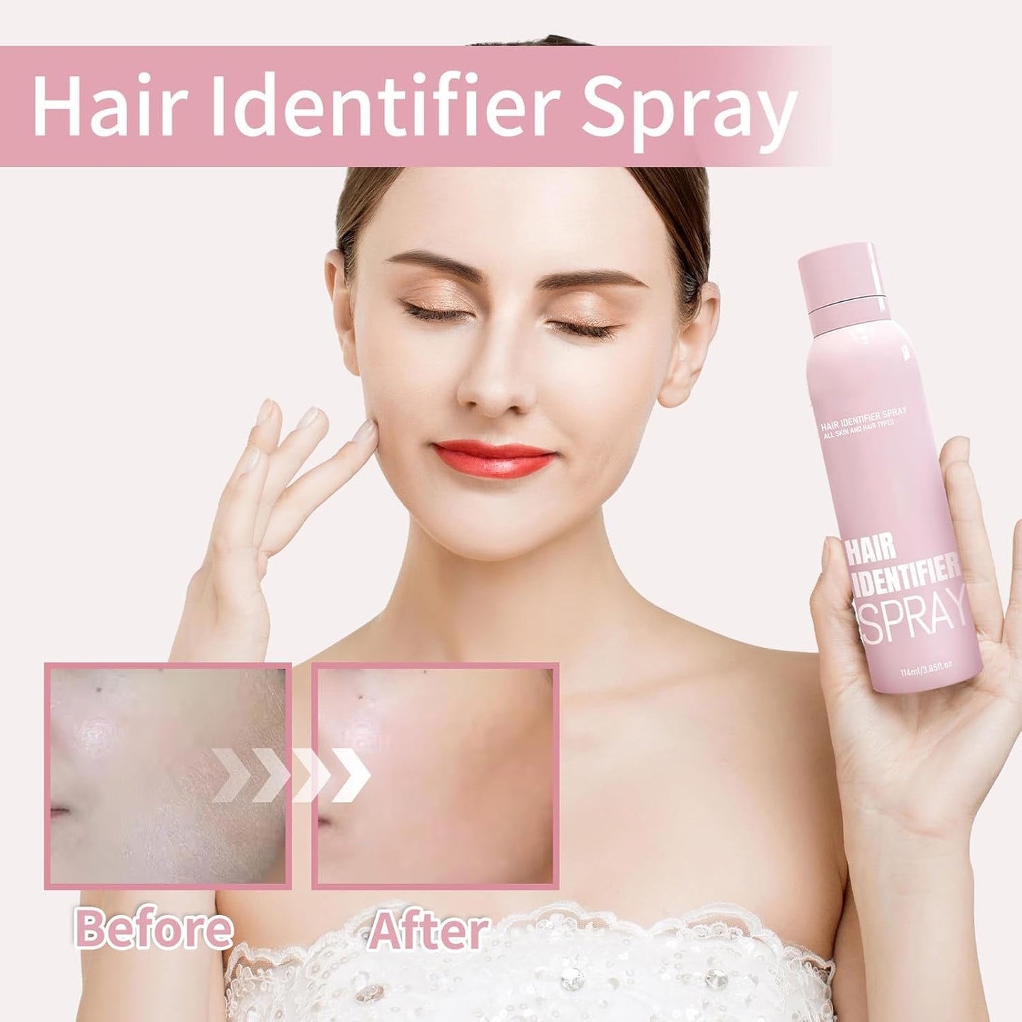 Hair Identifier Spray For Shaving With 4 Pcs Razor, Moisturizing and Skin Care Dermaplaner Spray, Skin Body Face Hair Identifier Spray, Face Hair Removal For Women | 120ml