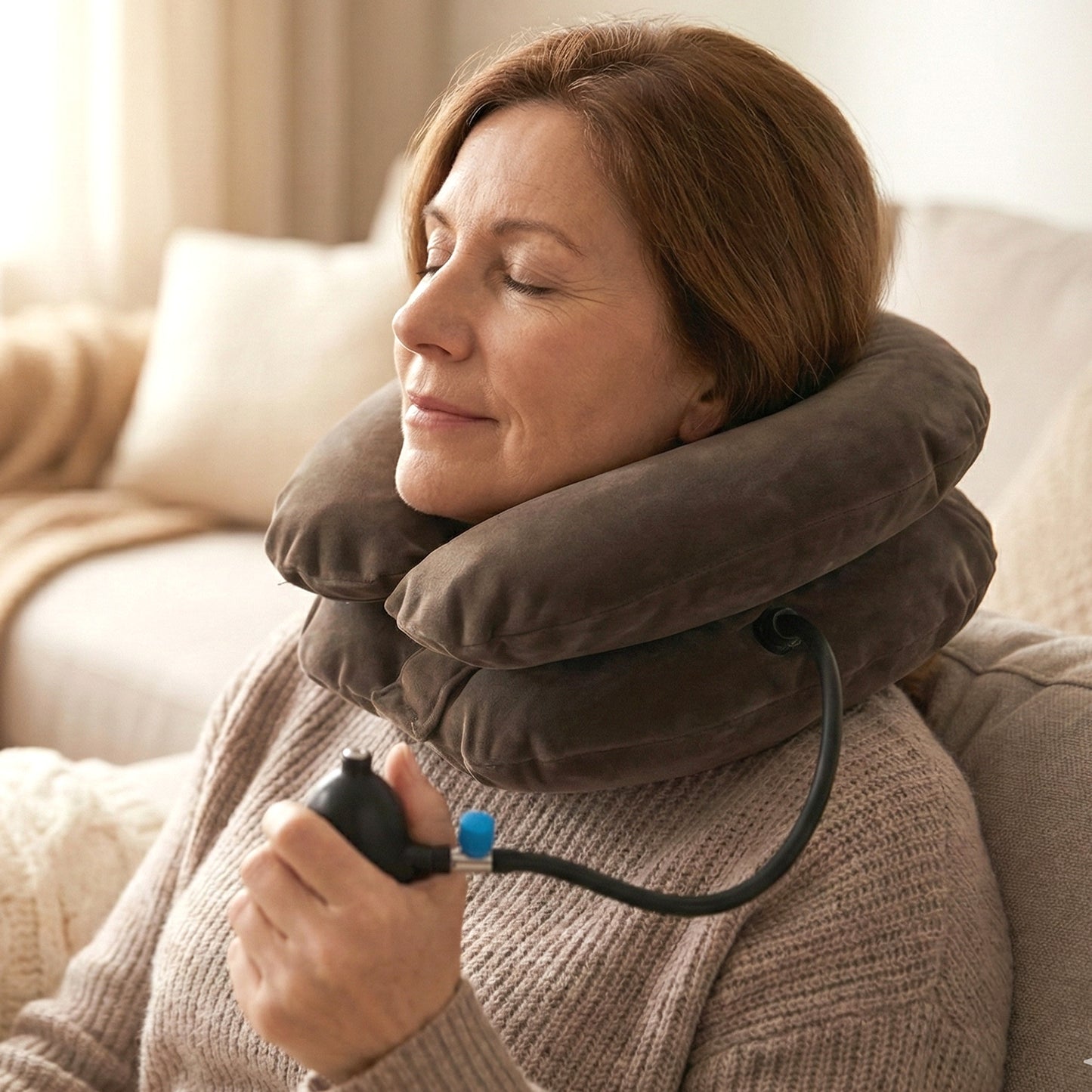3 Layer Inflatable Cervical Neck Traction Support Collar (1 Pc)